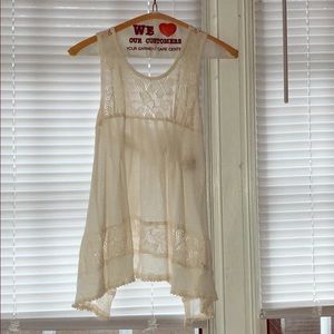 Free People Crochet open back tank